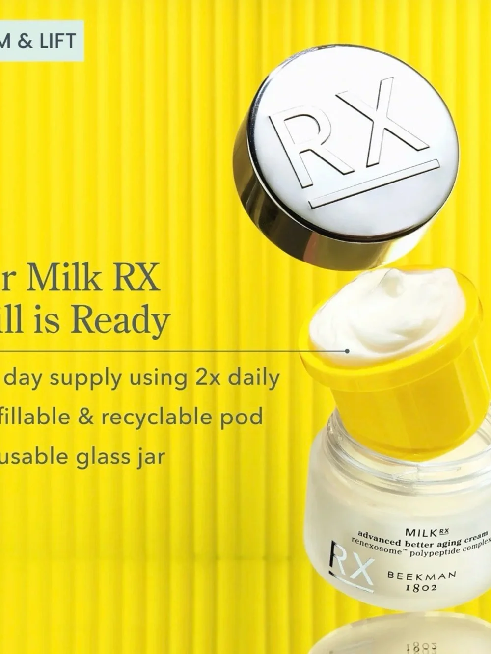 NIB Beekman 1802 Milk RX Advanced Better Aging Cream 1.69 Fl Oz